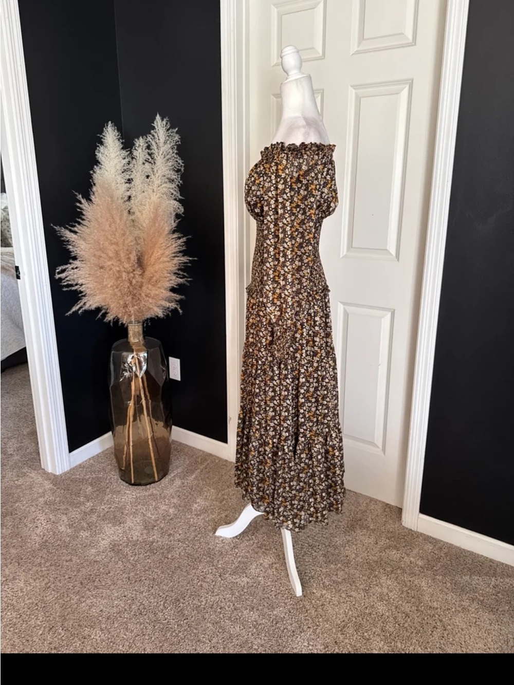 Anthropologie ASTR the Label Floral Off the Shoulder Maxi Dress size Small - Picture 4 of 12